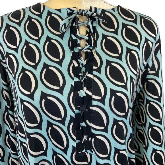 Diane Von Furstenburg 100% Silk Knit Tunic Dress Nana Size 10 - Picture 6 of 16